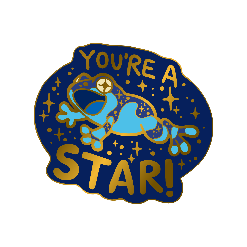 You’re a Star! Milk frog enamel pin by Derptiles