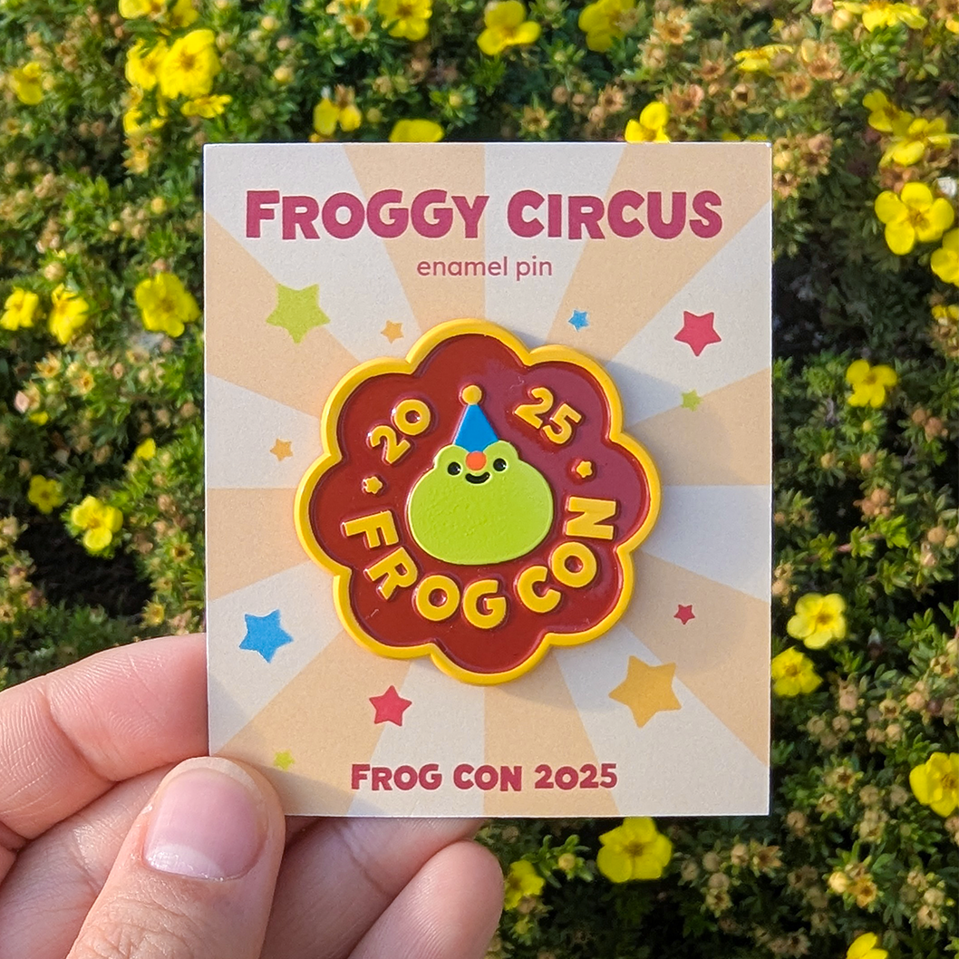 Frog Con 2025 logo enamel pin