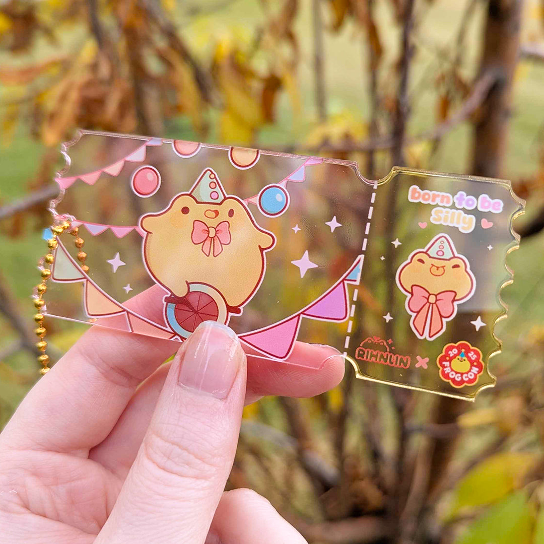 Froggy acrobatics acrylic ticket by Rihnlihn