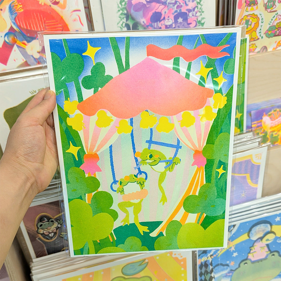 Forest Fun riso print by Frog Tree