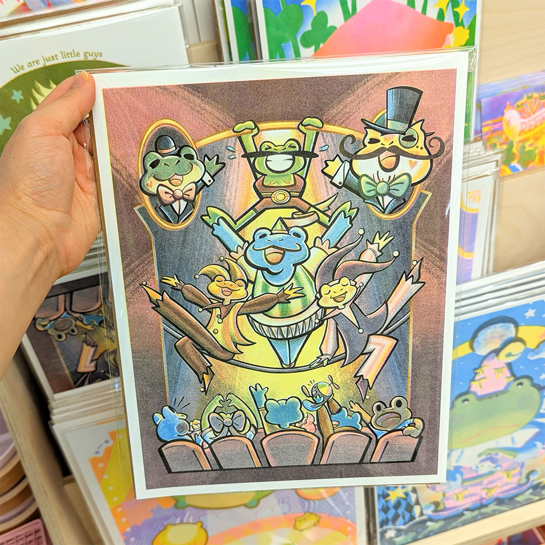 And the crowd goes wild! riso print by infinileaf