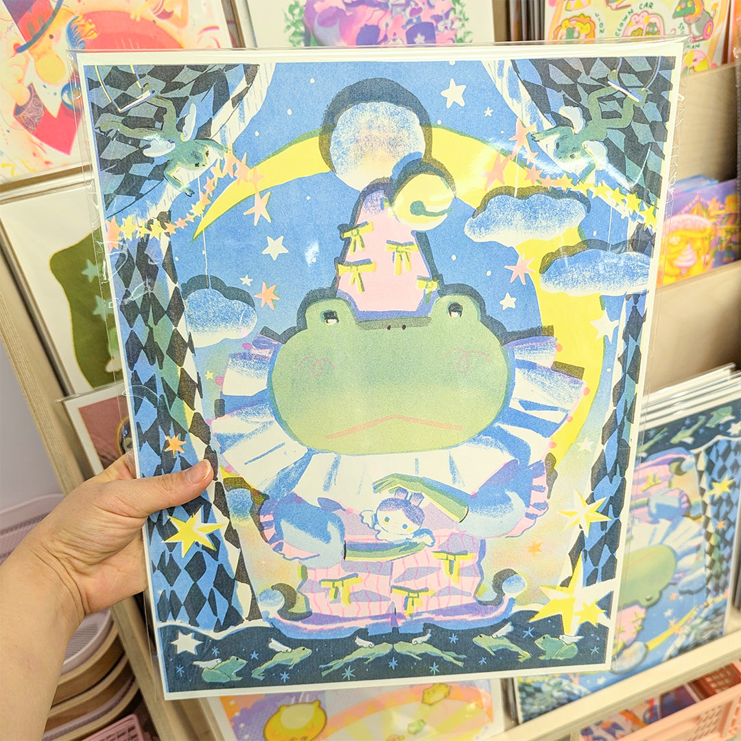 Pondering Mugo riso print by mugobunni