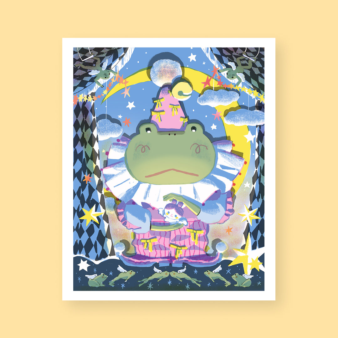 Pondering Mugo riso print by mugobunni