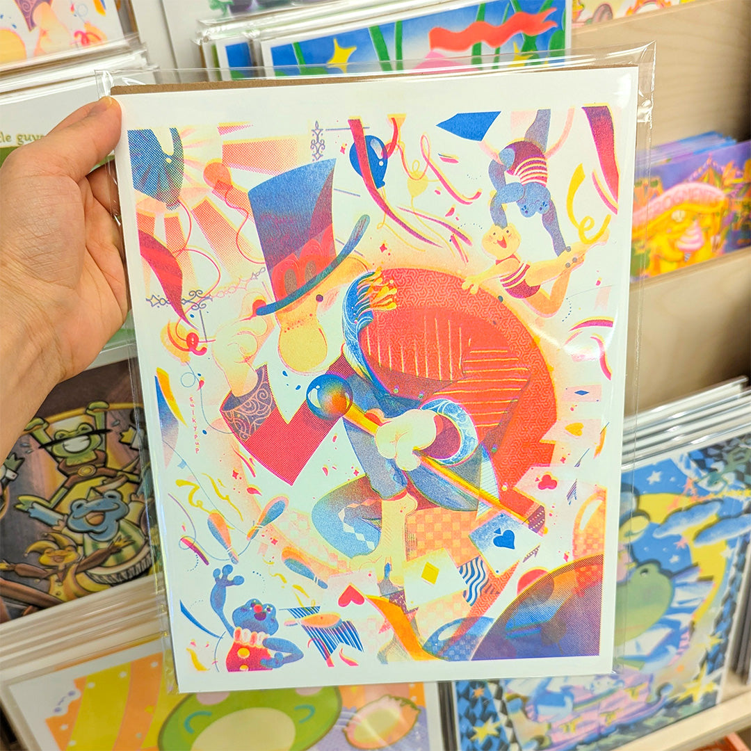 Let the Show Begin! riso print by Sulkypup