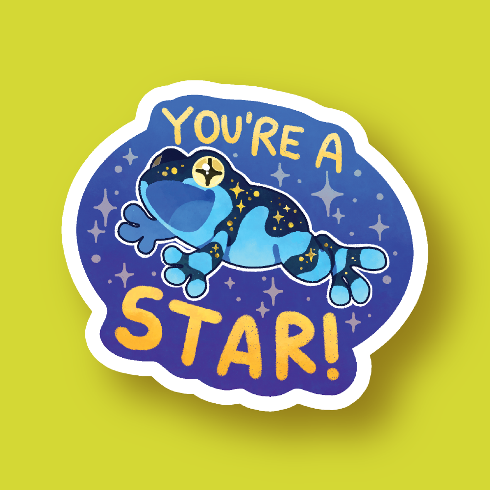 You’re a Star! Milk frog sticker by Derptiles