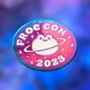 Frog Con 2023 logo pins