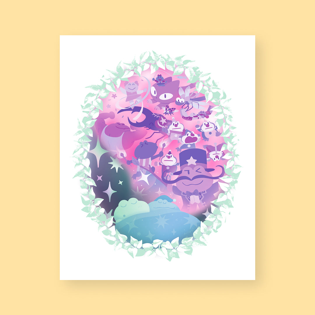Dreaming of the Circus riso print by krispy