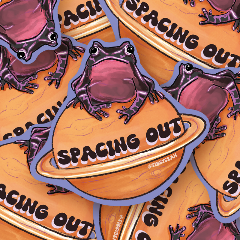 Spacing out sticker by Tibby Bean