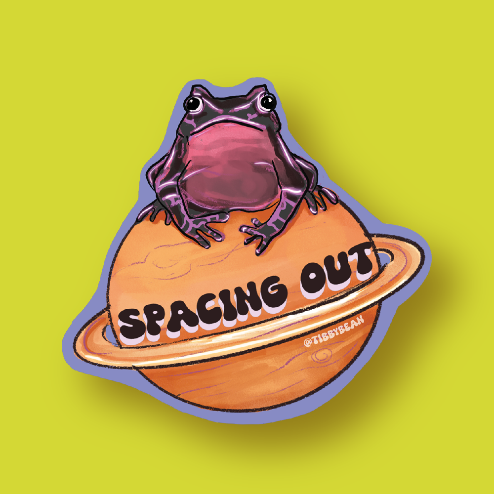 Spacing out sticker by Tibby Bean